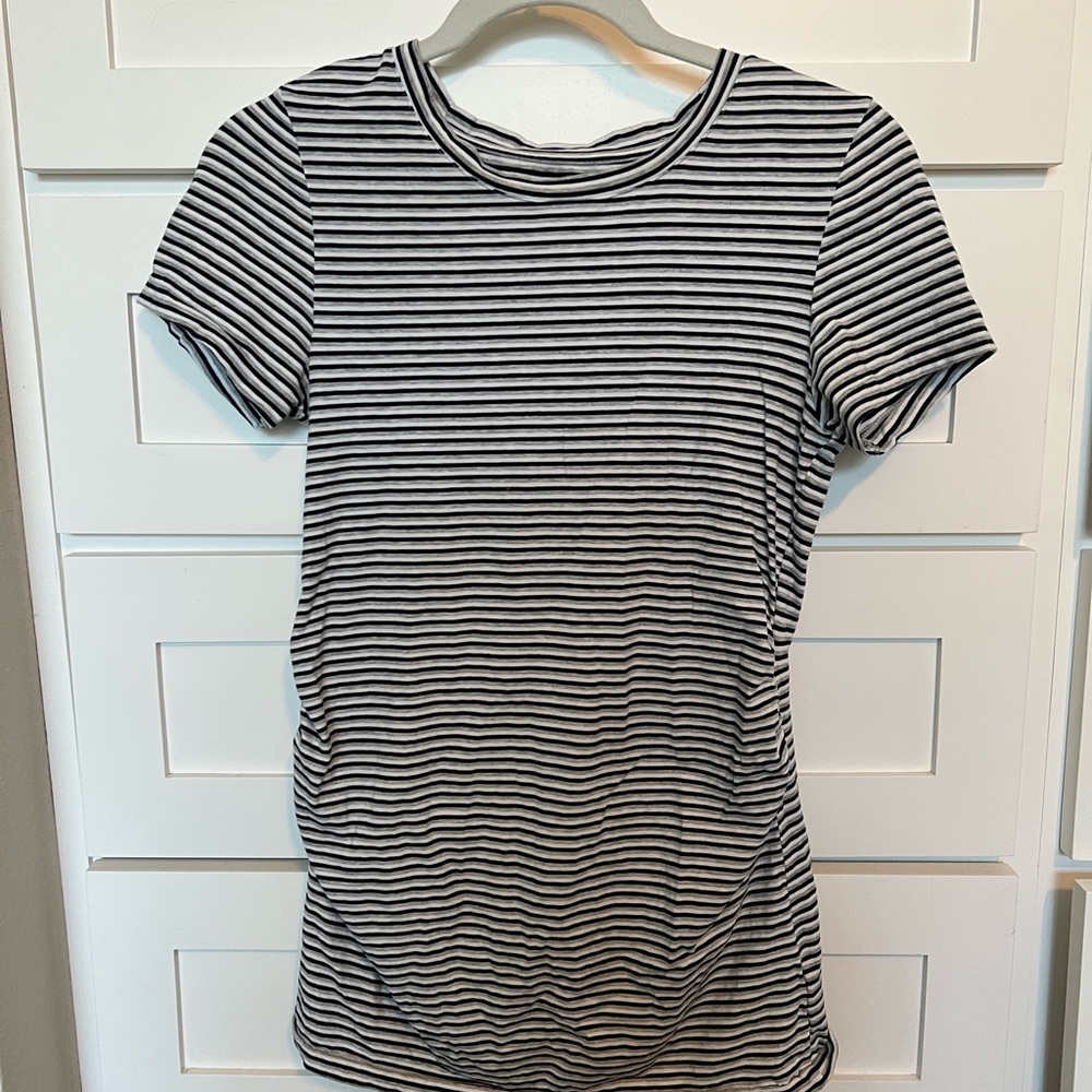 Gap Pure Body Maternity Striped Short-Sleeve Shirt Bundle - Red & Black, Size S